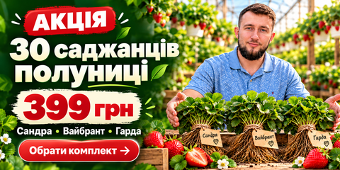 Акція: 30 саджанців полуниці за 300 грн — Сандра, Вайбрант, Гарда